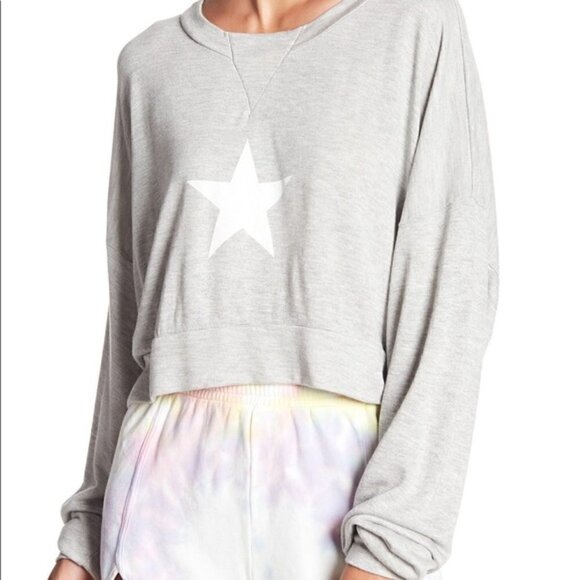 Wildfox All-Star Nella Cropped Sweatshirt Size Medium - Picture 1 of 8
